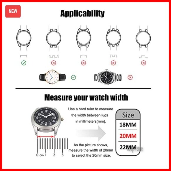 Extra Long Italian Leather Watch Strap 18mm 20mm 22mm 24mm Width